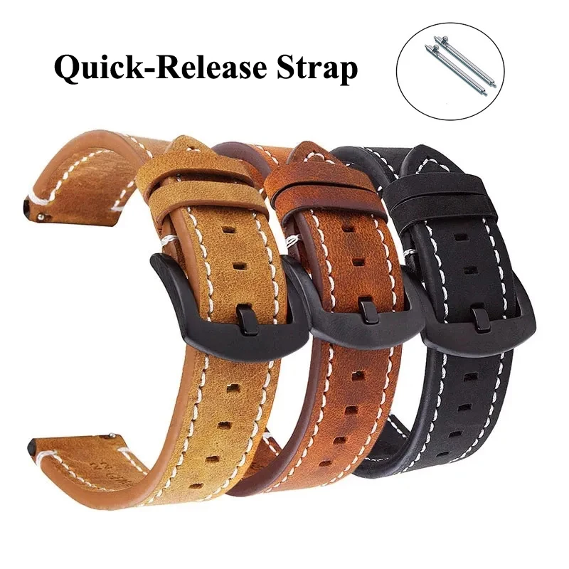Classic Genuine Leather Watchband Replacement Strap - Premium Watch Accessories Collection