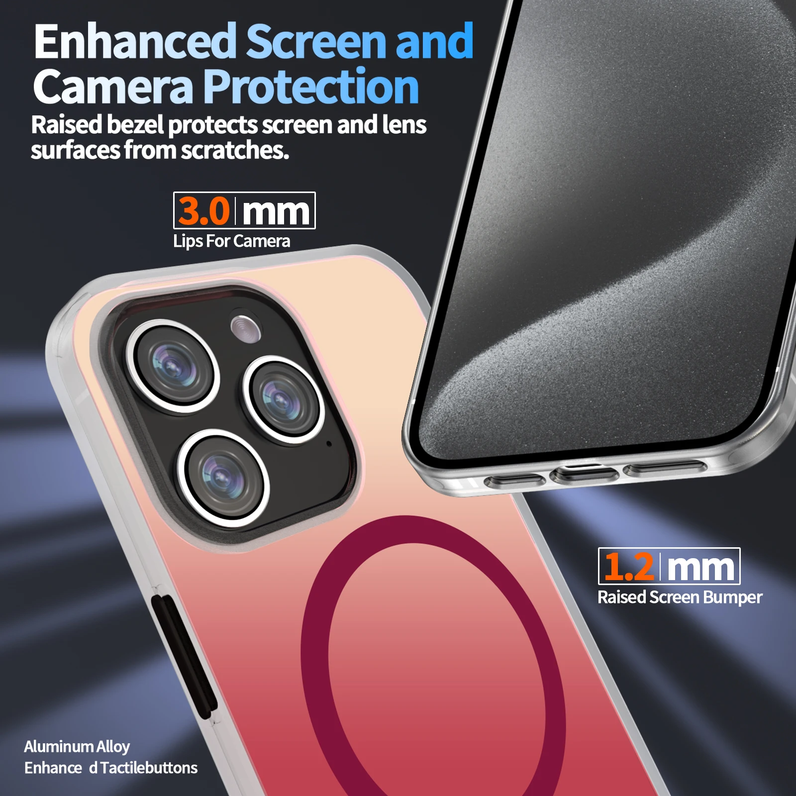 Magsafe Wireless Charge Phone Case Shockproof Magnetic Phone Case For iPhone15 14 13 Serie Transparent Matte Gradient Phone Case