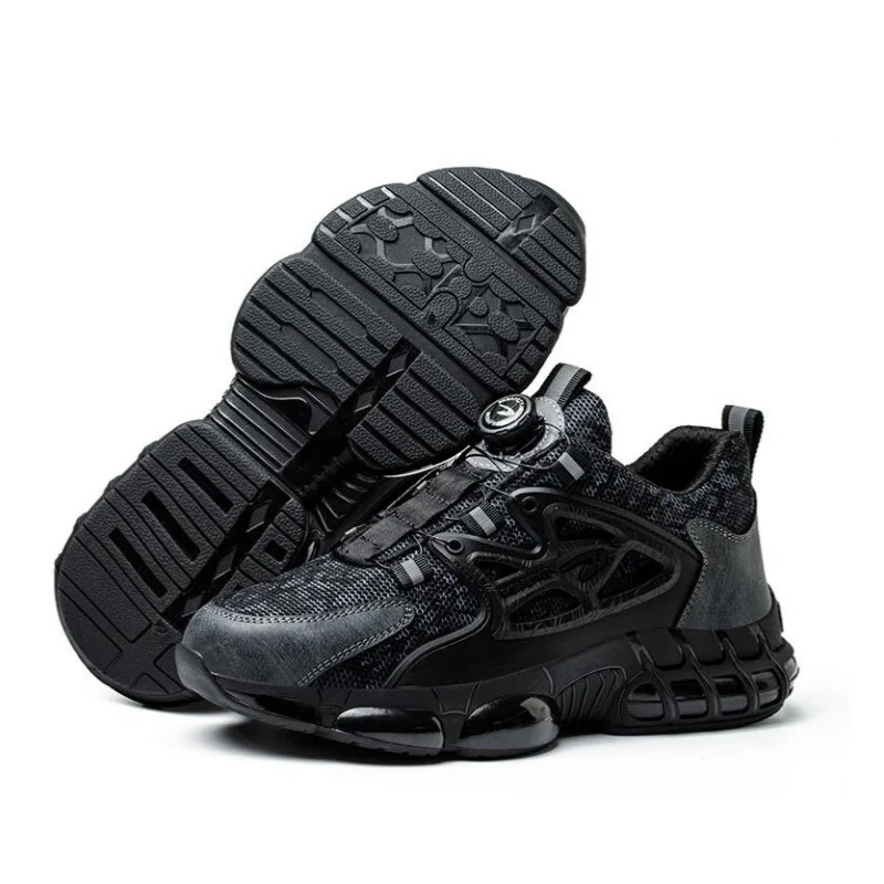 Safety Steel Toe Work Trainers For Men With Rotating Button_voghion.com