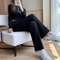 Xpqbb Black Gray Sweatpants for Women 2024 Summer New Basic Baggy Sports Pants Female Casual All-match Joggers Straight Pants - Image 6