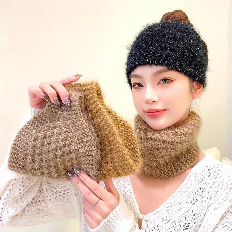 

Women Wide Headwrap Keep Warm Turban Hair Bands Knitted Headband Solid Color Soft Autumn Winter Elastic Fashion