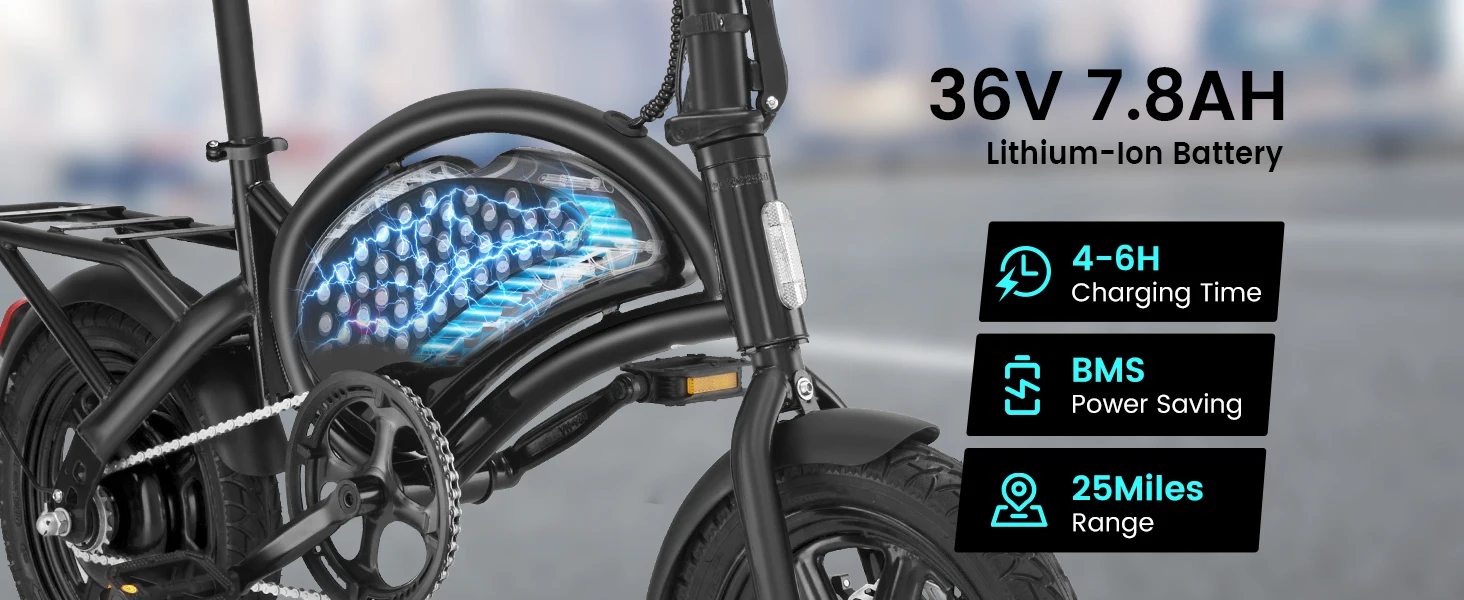 Kompakt hopfällbar elcykeldesign