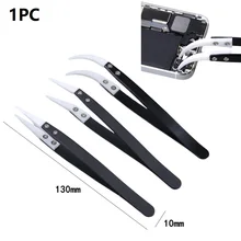 

Anti-Static Industrial Ceramic Tweezers Stainless Steel Electronic Cigarette Insulated Straight Curved Tip Repair Hand Tool