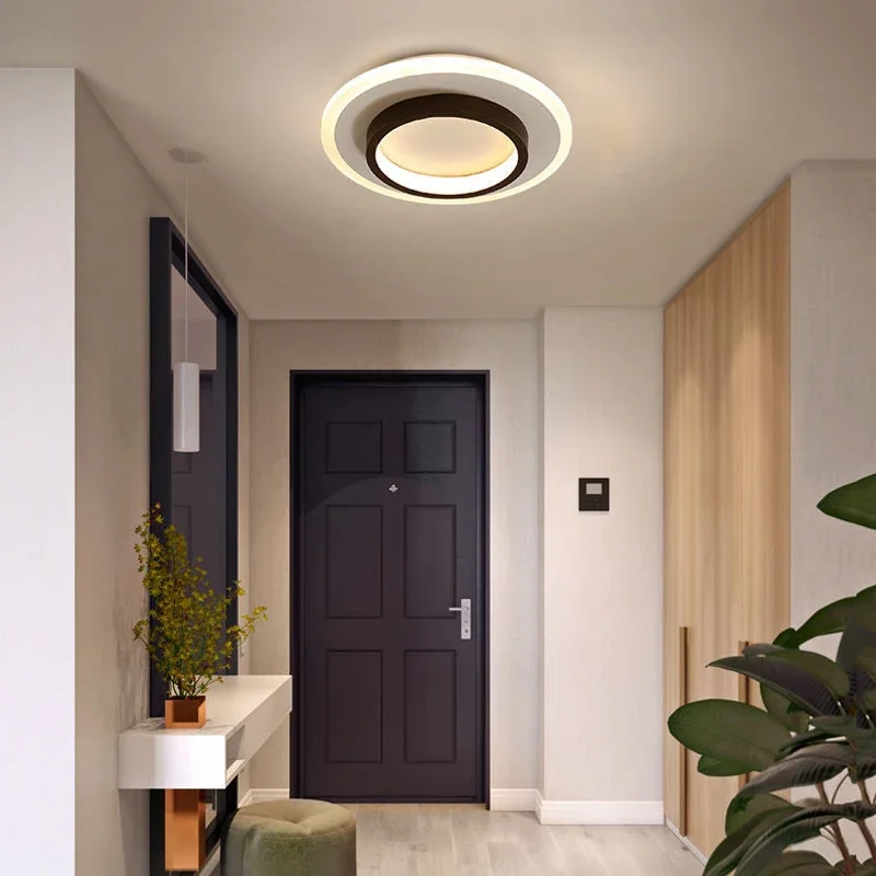 Round or Square Iron Simple Ceiling Lights for Bedroom Saloon Dining Room Cloakroom Light Modern Minimalist Ceiling Lamps
