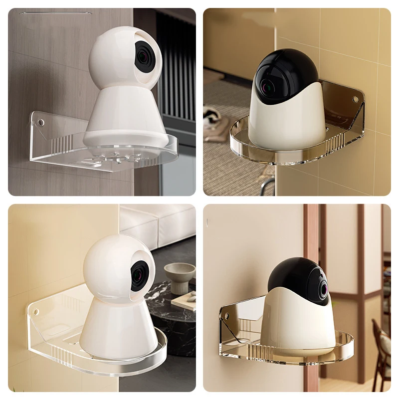 Support Mural Sans Perçage Pour Caméra De Surveillance - Étagère Flottante Pour Babyphone, Caméra Intérieure, Haut-parleur
