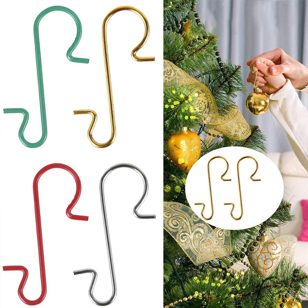 50/100Pcs S-shaped christmas hook DIY xmas tree pendant christmas decoration doll hook for home party baby bedroom accessories christmas decorations