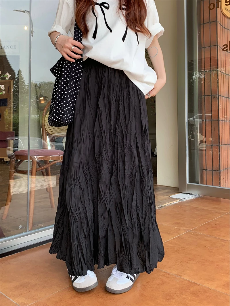 colors 2023 Summer Female long Skirts Women High Elastic