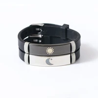 2 pieces/set of Sun, moon and stars silicone couple bracelet - Image 3
