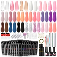 COSCELIA 20 pcs Extension Gel Nail Polish Set Poly Nail Gel Extending Soaking Gel Kit Nail Art Acrylic Gel Manicure Tools Kit 1