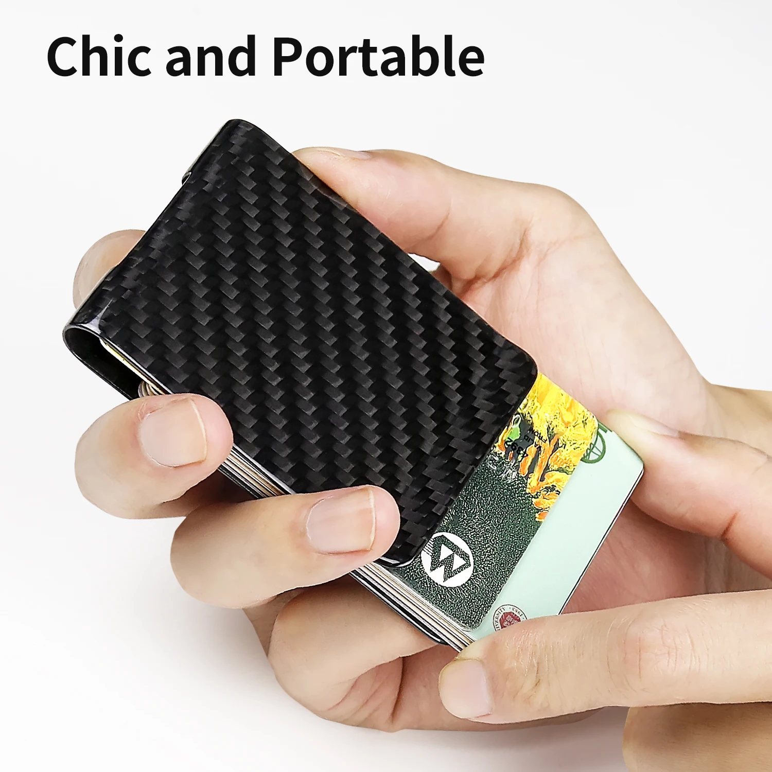 Black Twill Carbon Fiber Pocket Wallet Slim RFID Cash Clip Credit Card Holder for Men Bussiness Gift credit card holder carbon fiber wallet