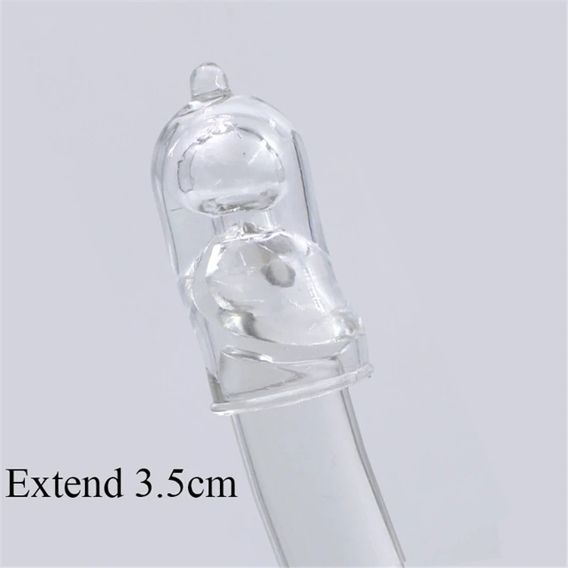 2 Sizes Reusable Lengthen Penis Enlargement Extend Penis Extension Sleeves Extender Sex Toys For Men Rings Couples Games