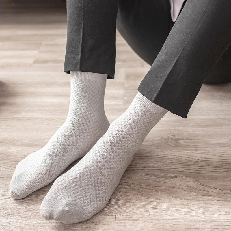 8 Paare/los Bambus Faser Hohe Qualität Männer Atmungsaktive Kompression Lange Socken Business Casual Männlich Große größe 38-45_voghion.com