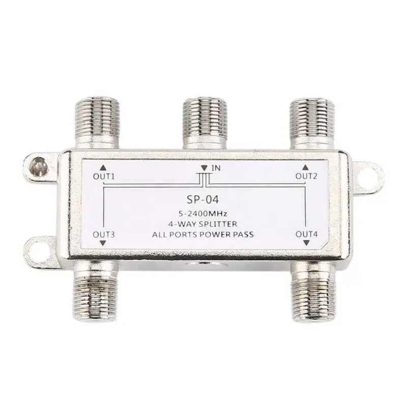 5-2400MHz 4 Way HD Digital Coax Cable Splitter, tv splitter