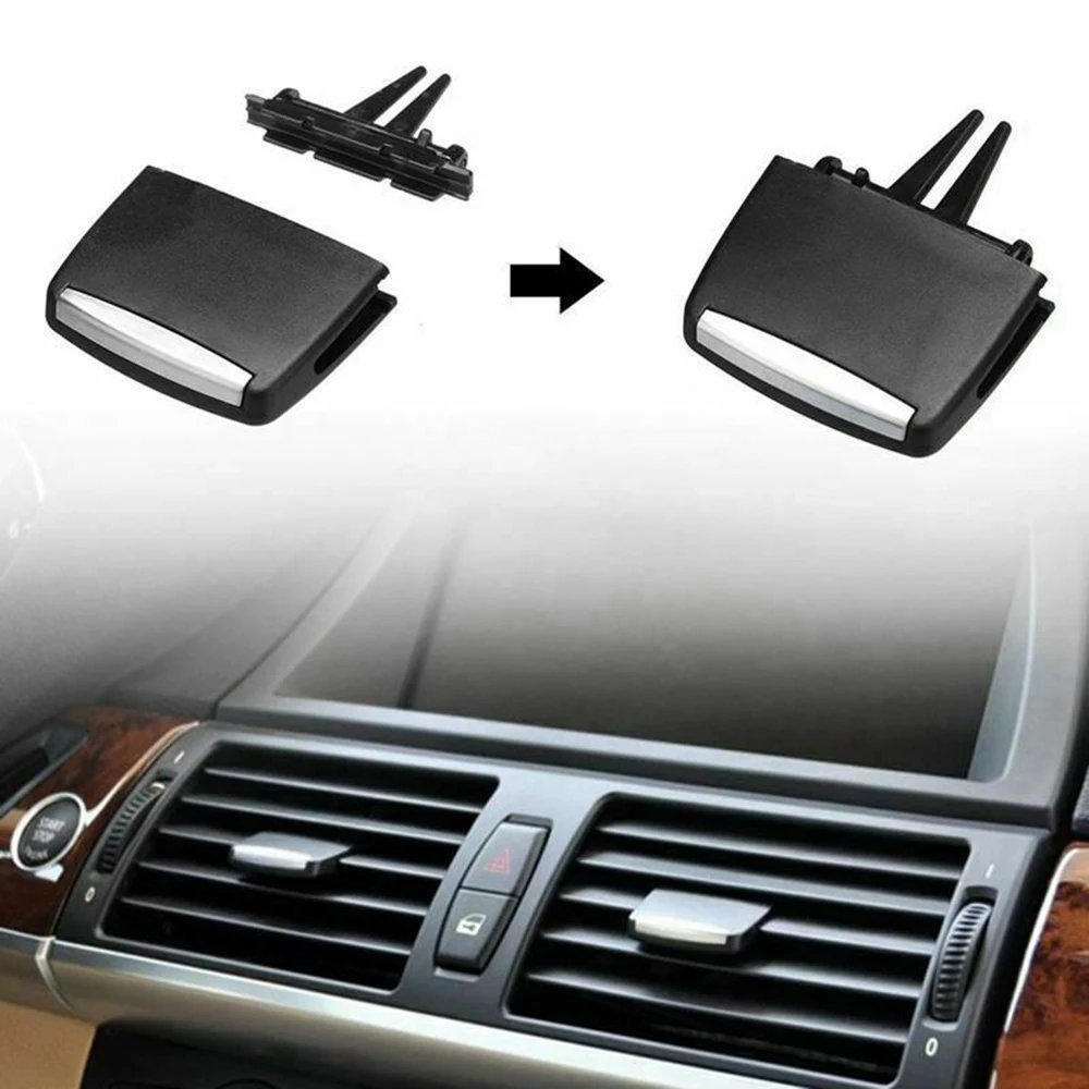 eMagTech Clip di sfiato dell'aria per auto compatibile con X5 E70 X6 E71 Automotive Front Row Aria Condizionata Griglia di Aria Tab Presa di sfiato Tab Clip Nero ABS