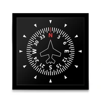Aircraft Instrument Flight Control Panel Clever Clock Frame Aviation Compass Direction Modern Design Art Timepiece Table Clock 1