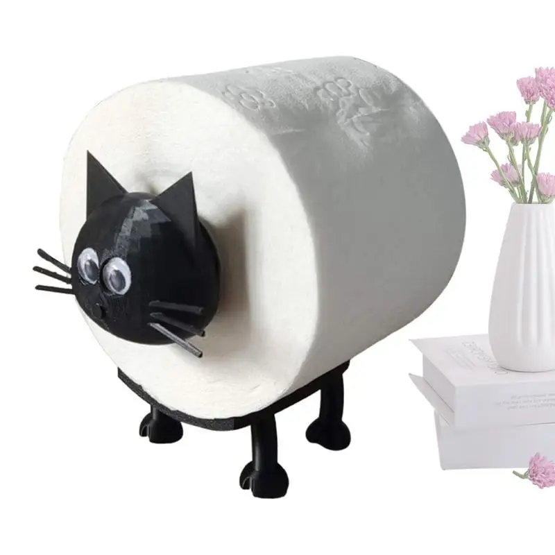 

Toilet Paper Holder Creative Cat Shape Tissue Paper Holder Waterproof Resin Animal Paper Towel Holder Toilet Paper Dispenser