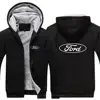 Sweatshirt Coat Pullover Tops Ford car logo 2022 Men's New Winter Long Sleeves Print Thicken Warmer Jacket Sport Hoodies Zipper 2