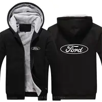Sweatshirt Coat Pullover Tops Ford car logo 2022 Men's New Winter Long Sleeves Print Thicken Warmer Jacket Sport Hoodies Zipper 2