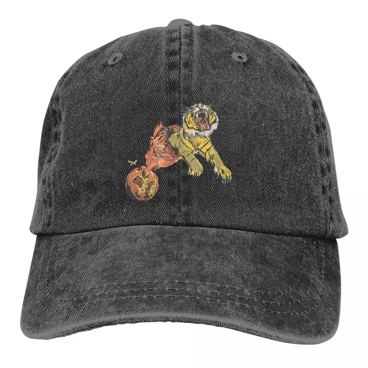 

Washed Men's Baseball Cap Run Away Trucker Snapback Caps Dad Hat Tiger Golf Hats