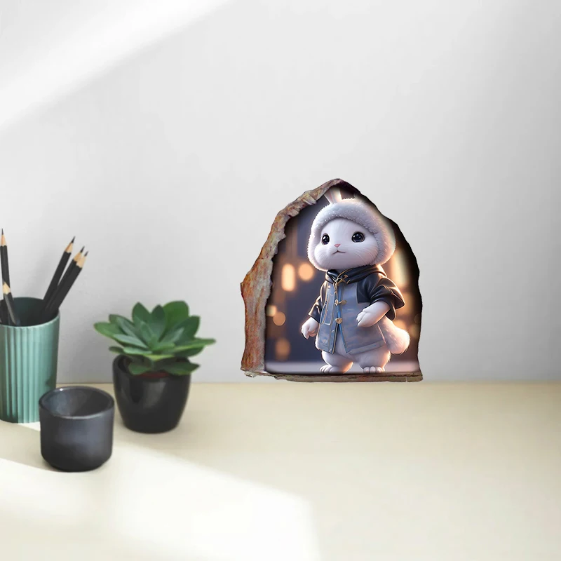 Mouse Hole Wall Stickers Waterproof Cartoon Home Decoration Living Room Funny Decals