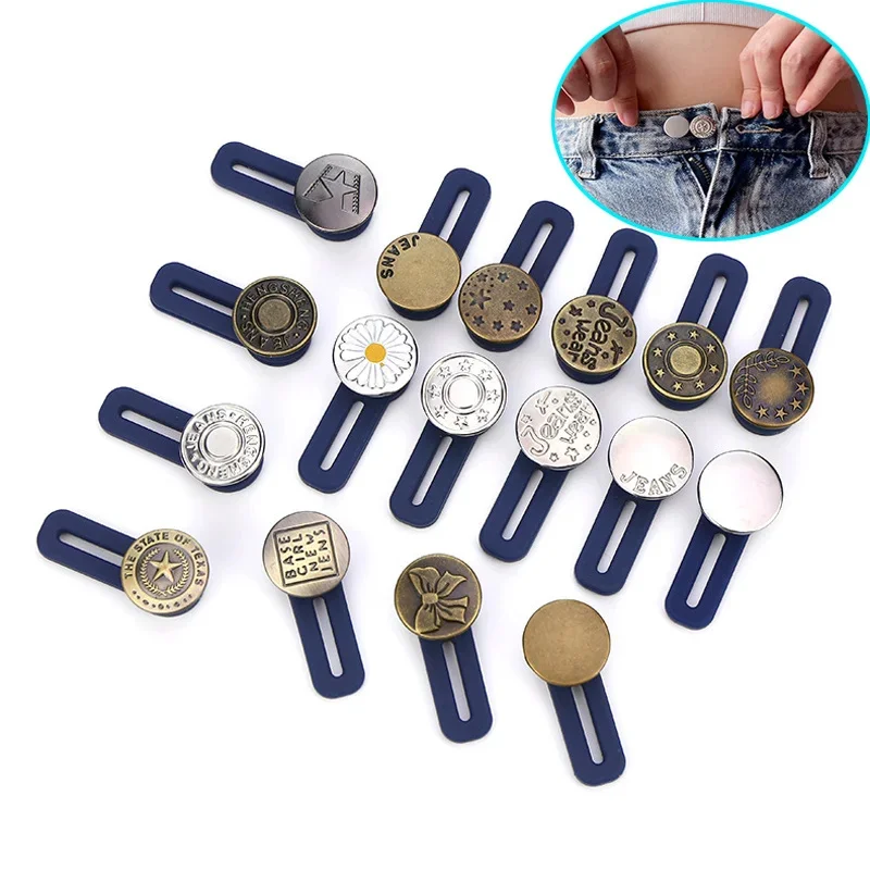 Pregnancy Waist Extender 10Pcs Trousers Jeans Buttons Extender Elastic Waistband Extension Button Pregnancy Accessories Universal Extender Belt Buckle