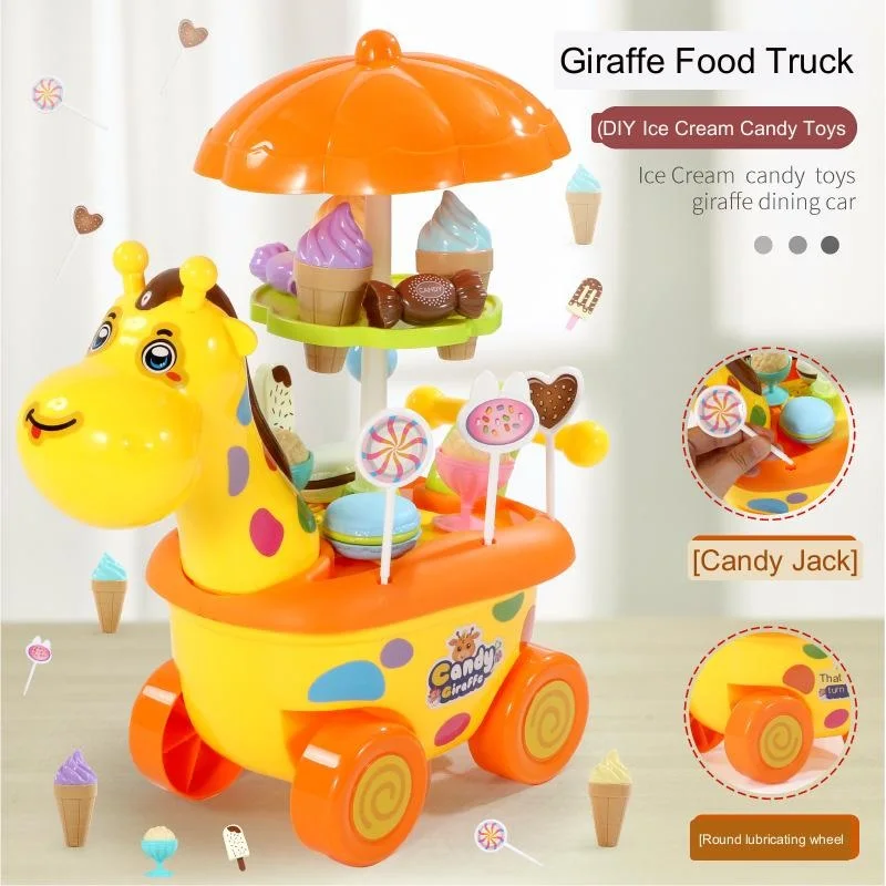 giraffa-play-house-puzzle-ice-cream-simulazione-per-auto-mini-candy-ice-cream-cart-toys-for-boys-and-girls-set