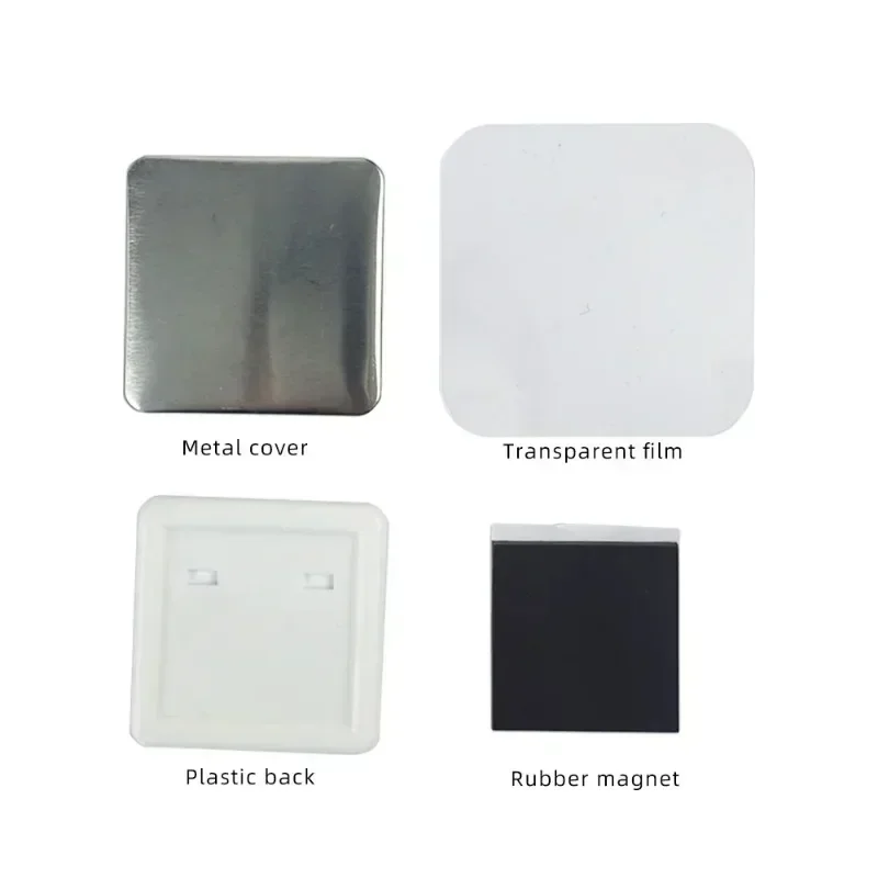 50*50mm Square Fridge Magnet Making Machine Kit Including Machine & 100Pcs Rounded Edges Materials & Cutter for Home Decoration