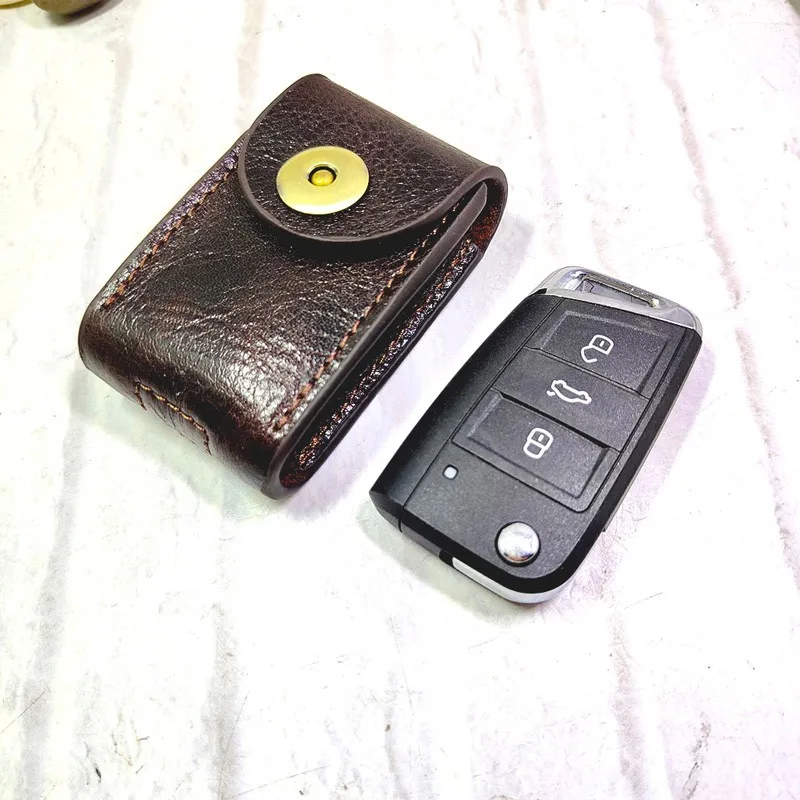 Genuine Leather Car Key Case Holder Organizer