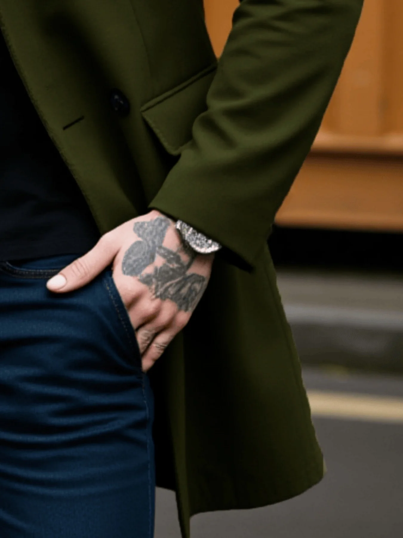 معطف صوفي أنيق شتوي للرجال معطف سادة دافئ وأنيق لل...