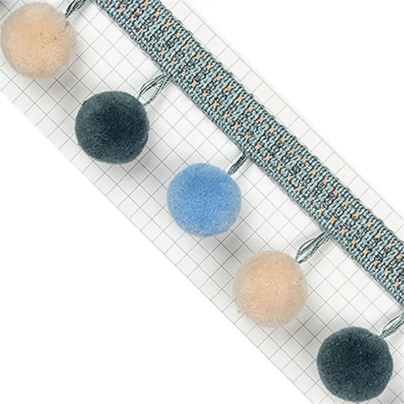 1M Pom Pom Bobble Trim Fringe - Medium Size 10mm Pompom (Per - Foto 7