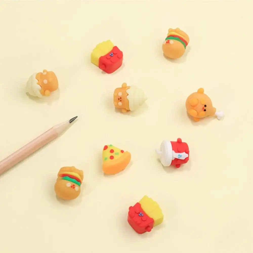 Cute Cheese Bear Panda Fast Food Pencil Eraser Kawaii Kids Stationery Soft Rubber Office School Supplies