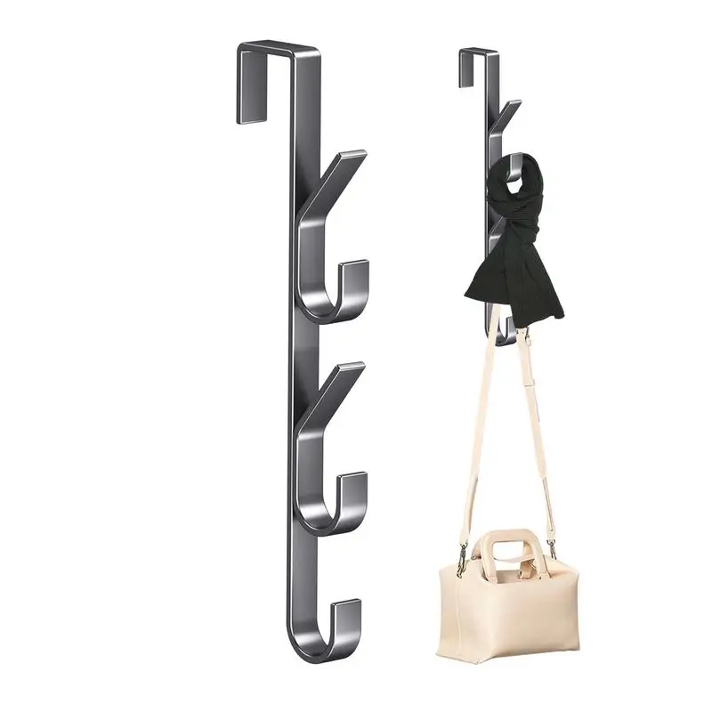 Multifunctional coat rack Wall-mounted punch-free coat rack Clothes hooks Vertical design For storage behind the door
