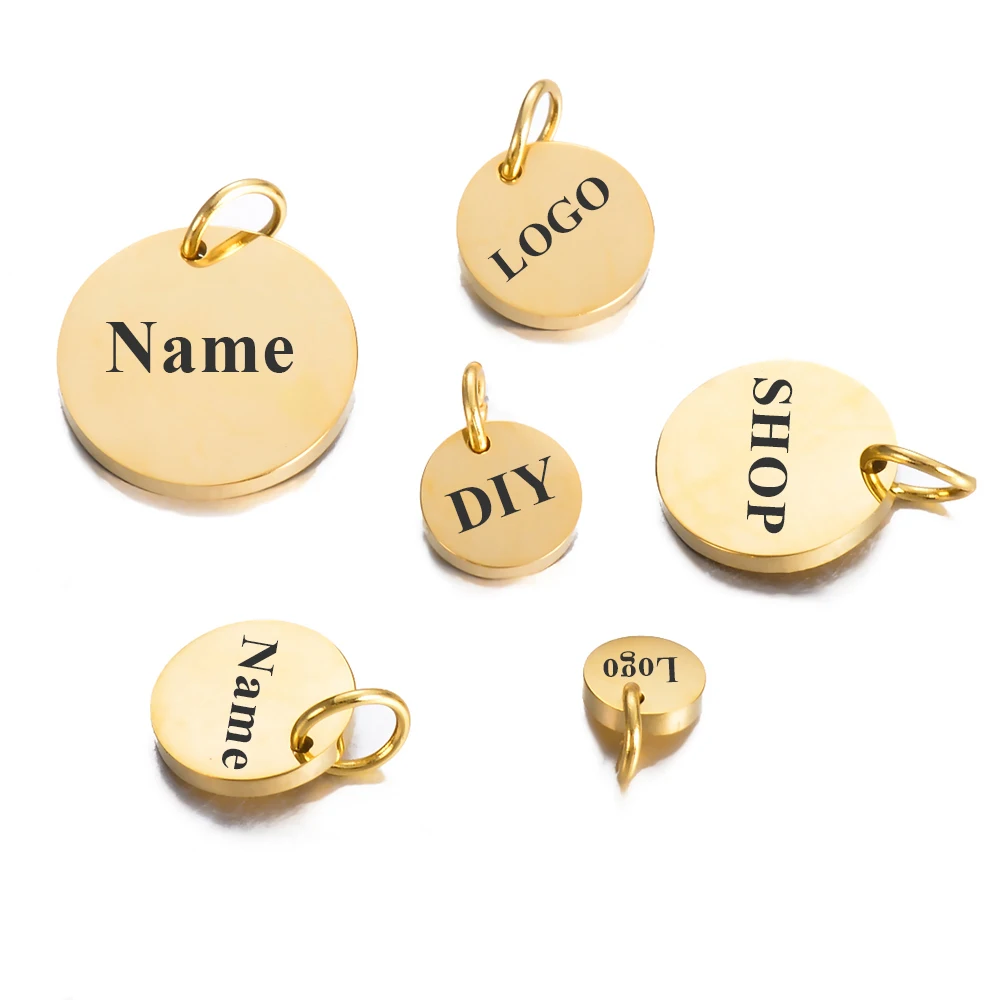 20pcs Stainless Steel Stamping Tags Charms Personalized 6mm-15mm Record Words Logo Pendants Mirror Polished Bracelet Diy Jewelry diameter 6mm 8mm 10mm 12mm 15mm 18mm 20m thickness 0 5mm brass round disk charms pendants jewelry findings accessories