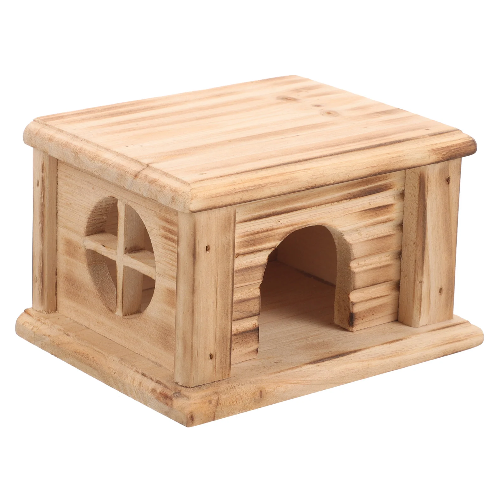 

Hamster Wooden Hut Rabbit Resting House Small Animals Wooden Hideout Pet Cage Supply