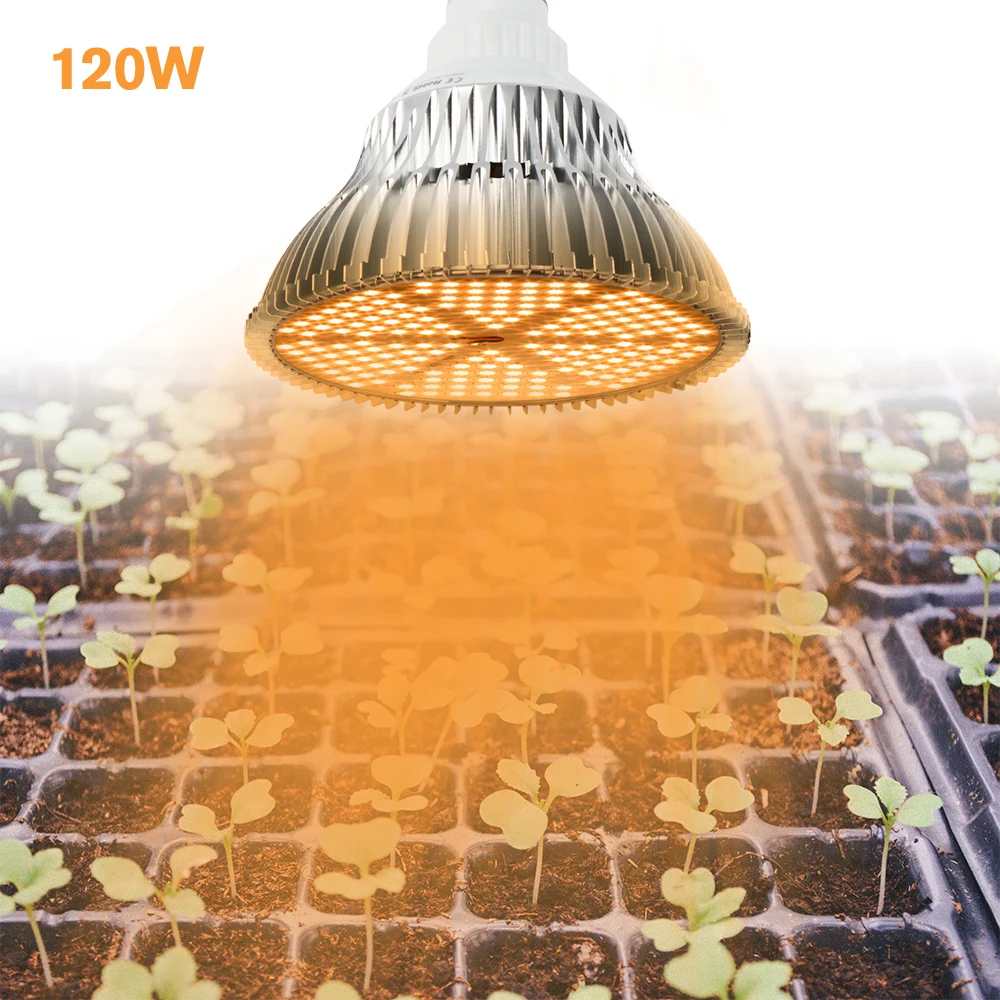 180 LED 성장 전구, 실내 식물 야채 모종용 램프, 120W, E27 햇빛 같은 전체 스펙트럼 식물 전구