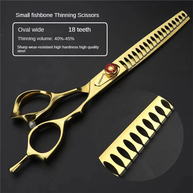 7" Dog Grooming Scissors, Pet Shop Cat Hair Curved Shears, Poodle Hair Cutting Tools, Pet Beauty Scissors Set, Thinning Shears