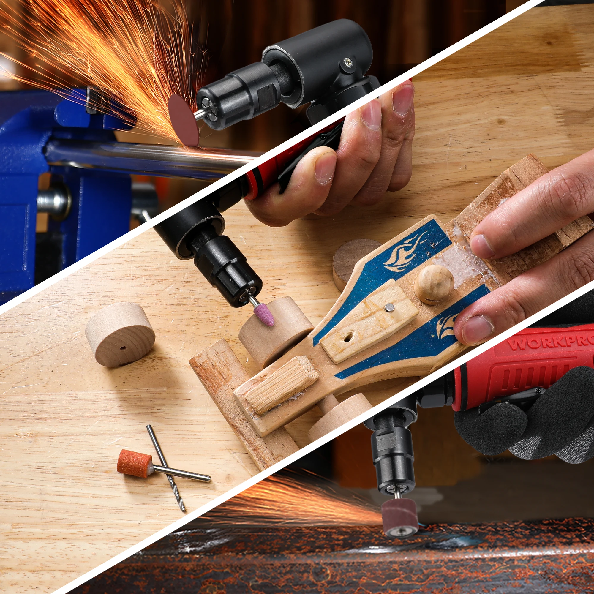 thumbnail image 2 of Air Die Grinder Tool - 90 Degree Pneumatic Grinder With Low Speed For Engraving & Sanding 2 of 9