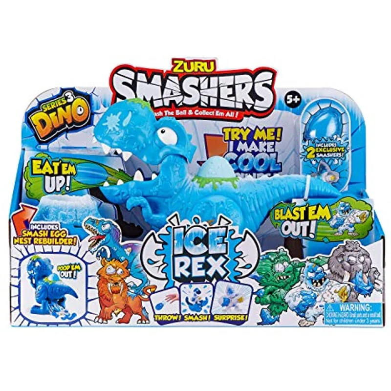 

New Surprise Doll Smashers Dino Ice Age Ice Rex Playset Series 3 T-Rex Toy Set By ZURU with Rex Toy for Boys Kids Gift Set