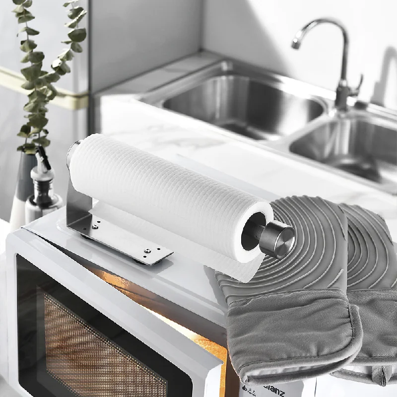 Magnetic Paper Towel Holder – No-Punch Kitchen Roll Rack 2
