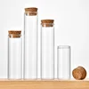 5X 5/8/10/12/14/15/30/40/50/60ML Clear Test Tube Glass Bottles With Cork Stopper Empty Spice Bottles Jars DIY Craft Wed Vials 3