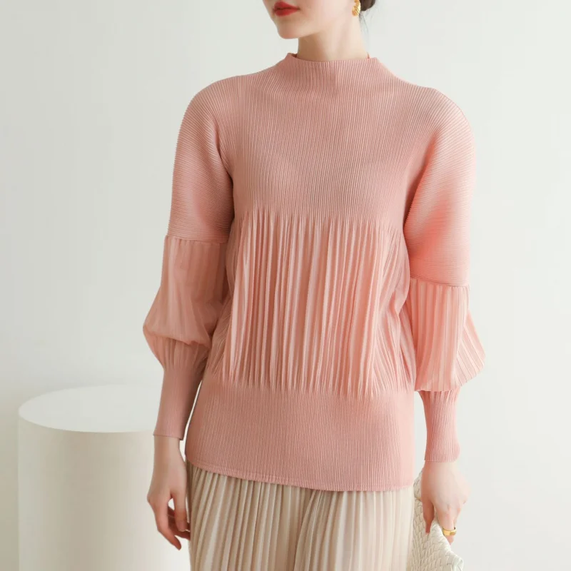 

Boutique Top Women MIYAKE Style Spring new pleated super sweet, fresh, and versatile high-end top T-shirt [2632]