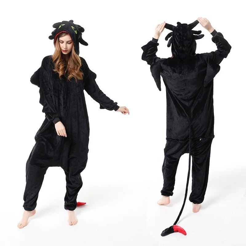 Kigurumi Tutina Pigiama Cartone Animato Drago Senza Denti Tuta Donna Uomo Creativo Come Allenare Il Tuo Drago Pigiama Costumi Cosplay