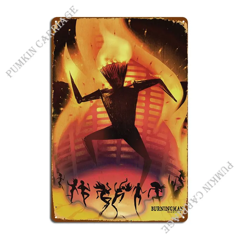 

Burning Man Metal Plaque Poster Home Cinema Cinema Mural Tin Sign Poster