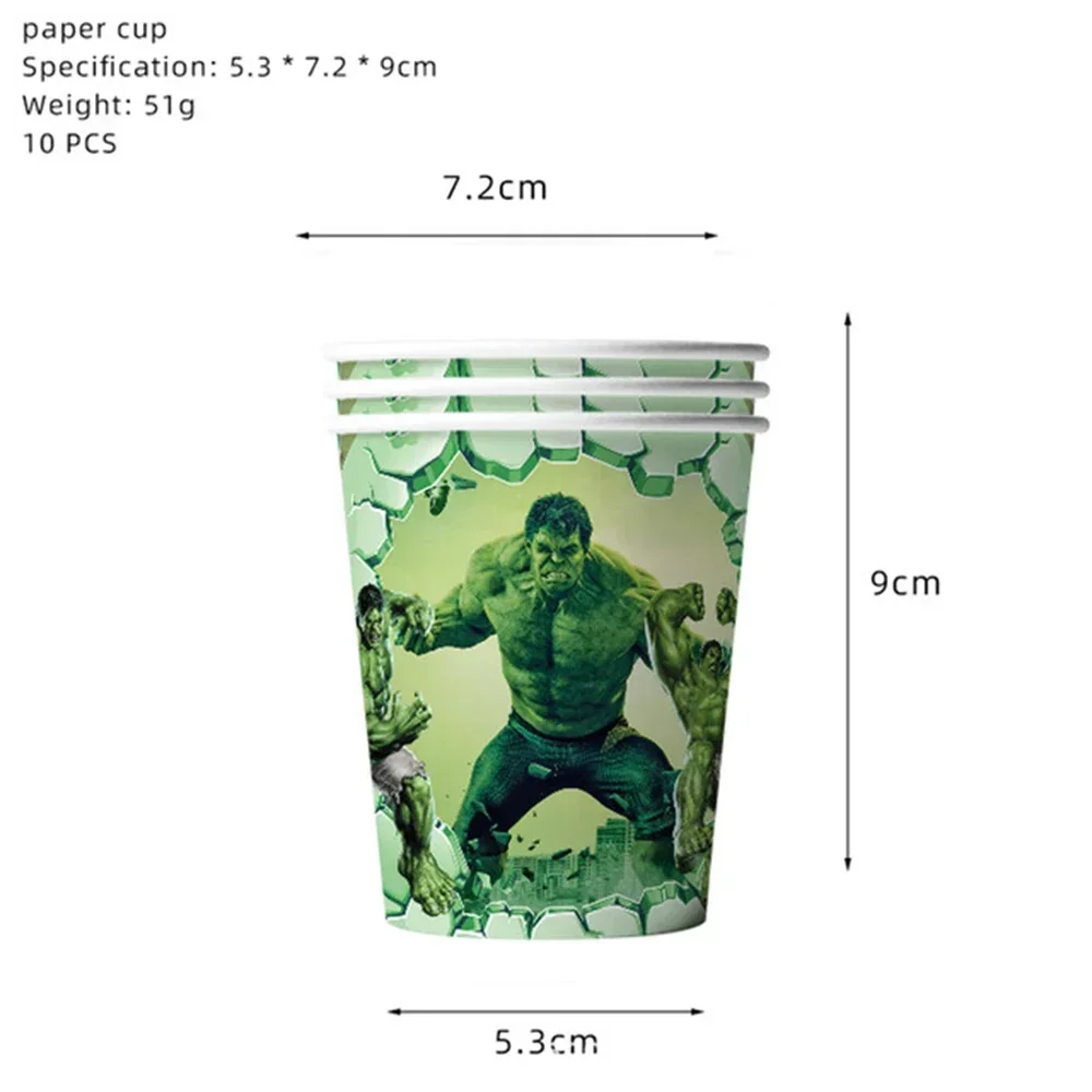 Avengers Hulk Birthday Party Supplies - Superhero Cups Plates Napkins Balloons