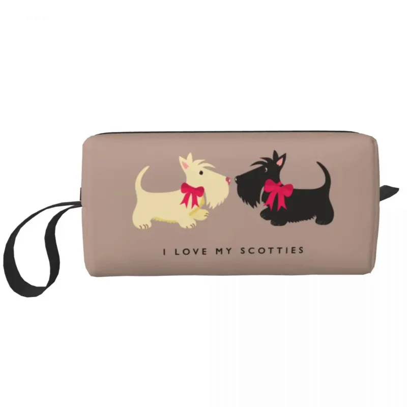 

Travel I Love My Scotties Toiletry Bag Cute Scottish Terrier Dog Makeup Cosmetic Organizer Women Beauty Storage Dopp Kit Case