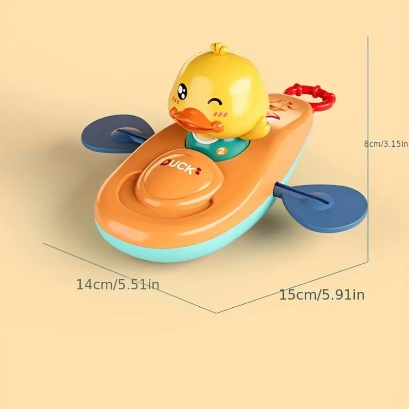 1 Pc Little Yellow Duck Kayak Toy Swimming Pool Bathroom Toy 5
