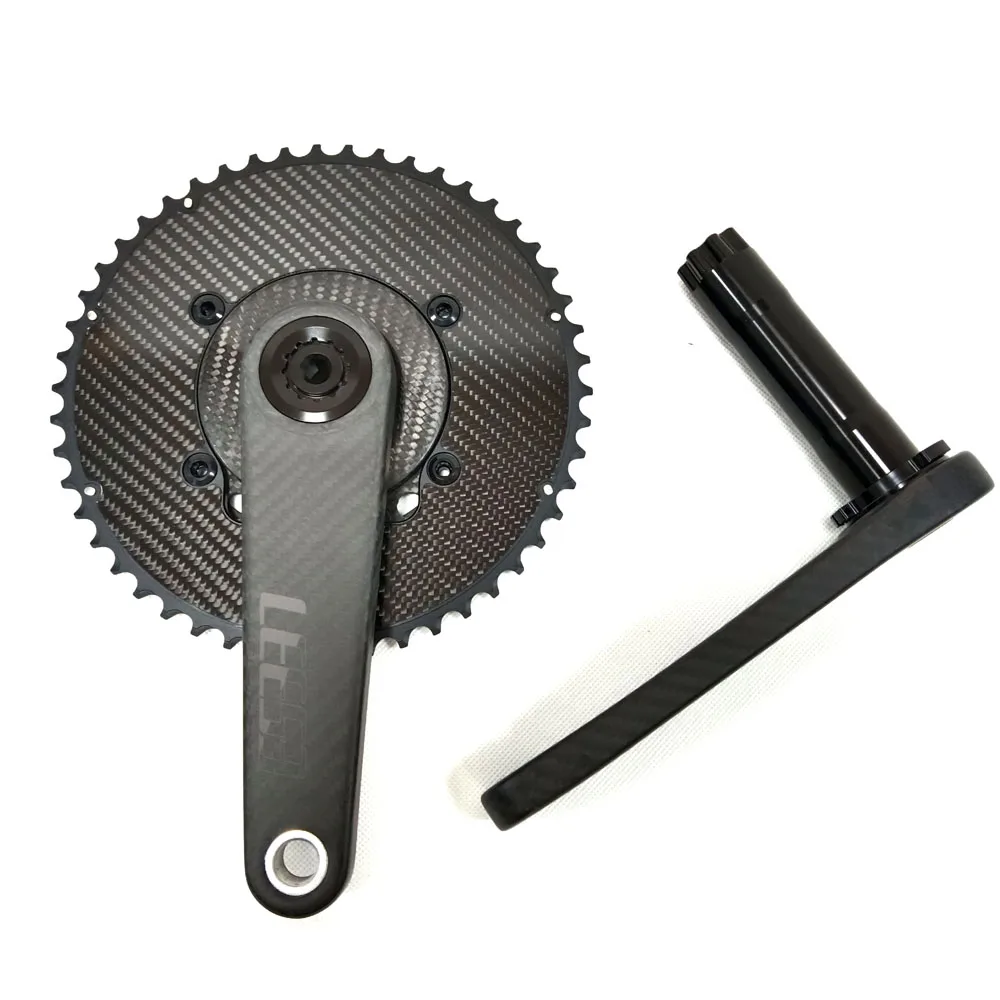 LEESE LSE-PRO Carbon Fiber Double Chainring Crankset 50-34t 52-36t