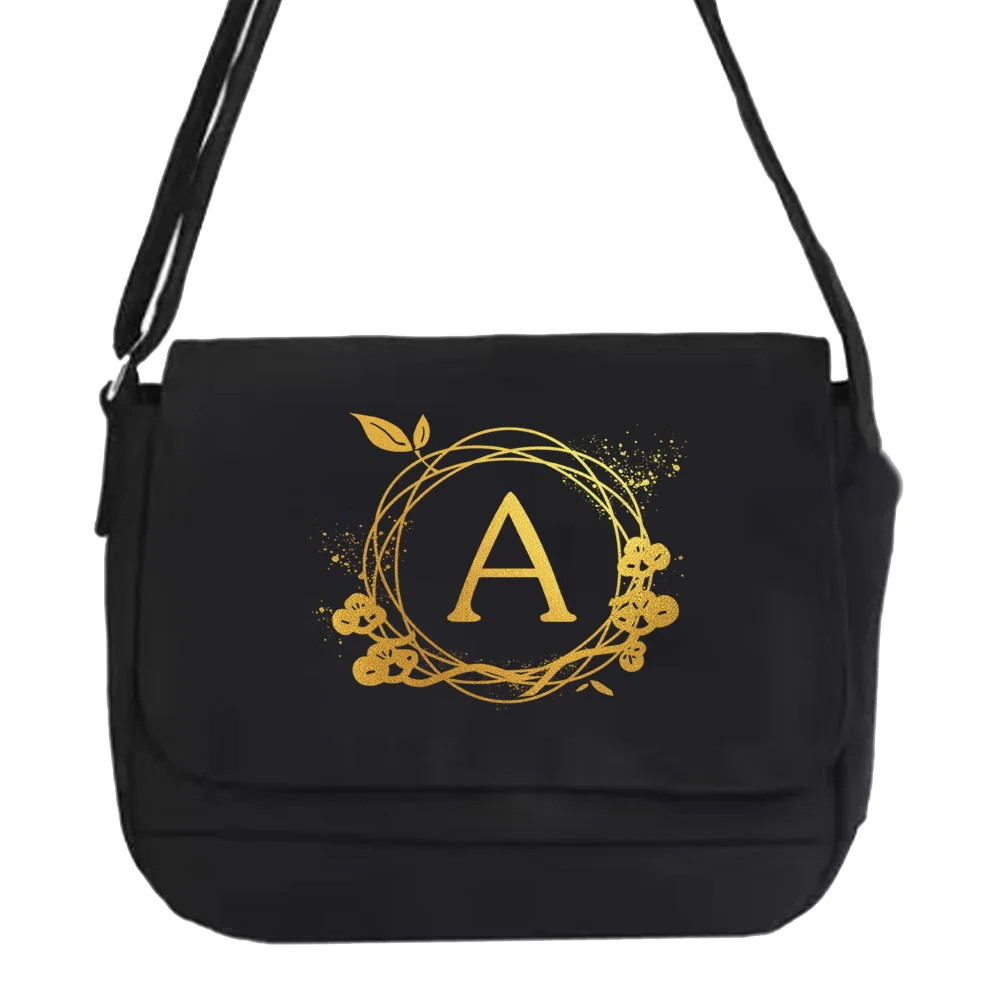 Shoulder Messenger Bags Harajuku Canvas Crossbody Bag Women Japanese Diagonal Pouch Girl Student Envelope Bags Wreath Pattern