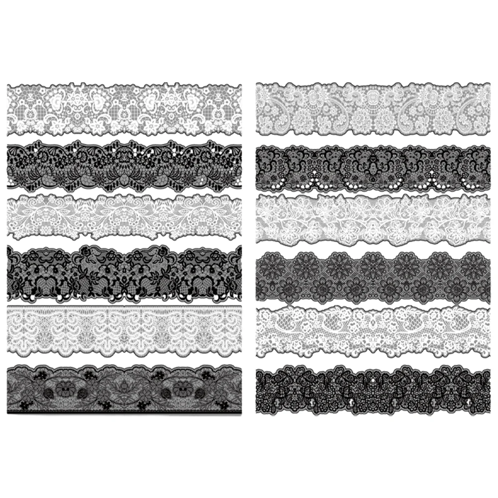 

PET Adhesive Tapes Adhesive Tapes Black And White Lace Black And White Lace Crafted With PET Decorative Adhesive Tapes