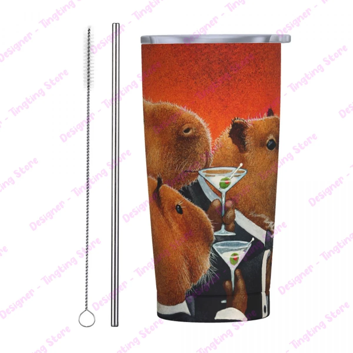 

Cup 20oz Mug Cups Capybara Club Wall Tapestries Living Room Travel Mug Portable Steel Sippy Cups Travel Coffee Mug Coffee Cup